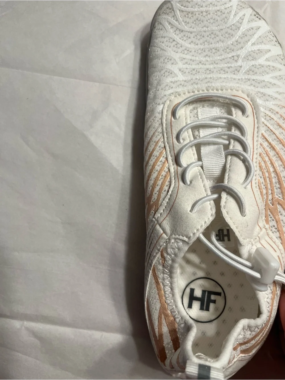 HF White and Nude Athletic Sneakers